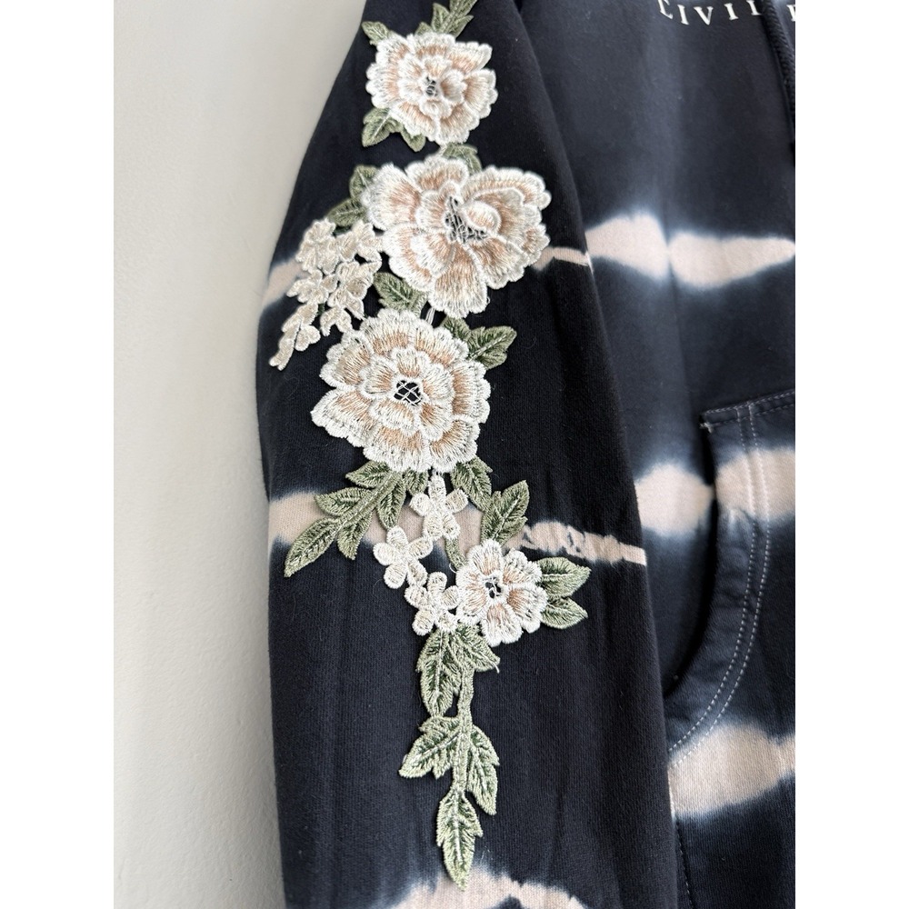 Civil Regime Hoodie Medium Floral Embroidered Tie Dye - Picture 4 of 14